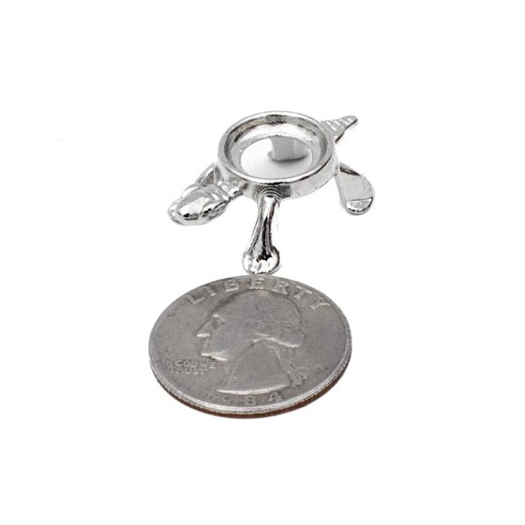 Mini Silver Turtle Display Stand Gemstone Eggs Spheres Marbles Ball Holders - Picture 5 of 10